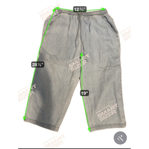 029-015 Kim Rogers Womens Size‎ PS S Petite Elastic Waist Blue Capri Inseam - Picture 2 of 5